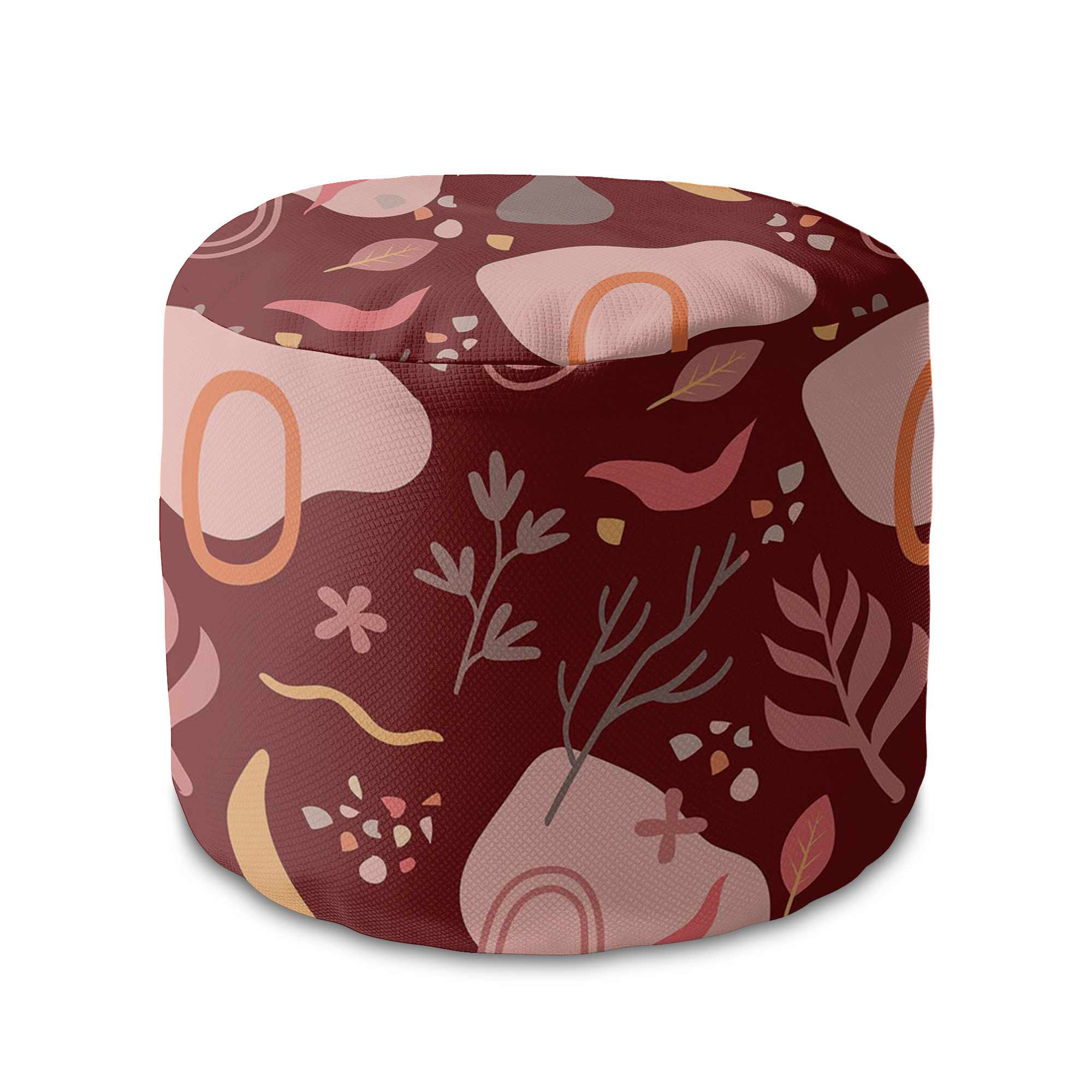 Round Pouf Footstool Abstract Nature