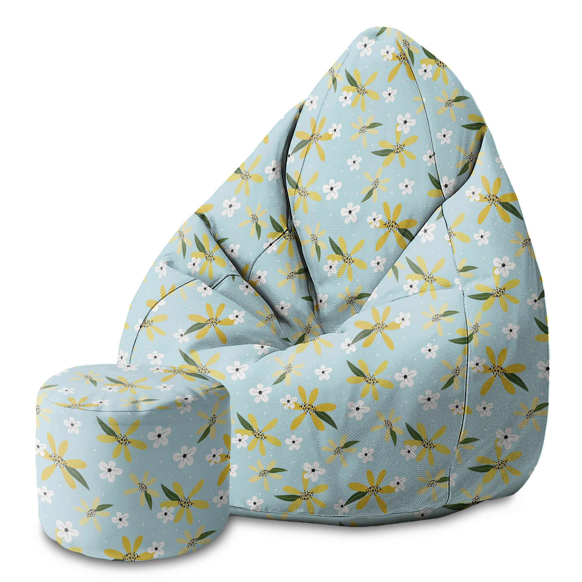 Round Pouf Footstool Summertime-Oxford