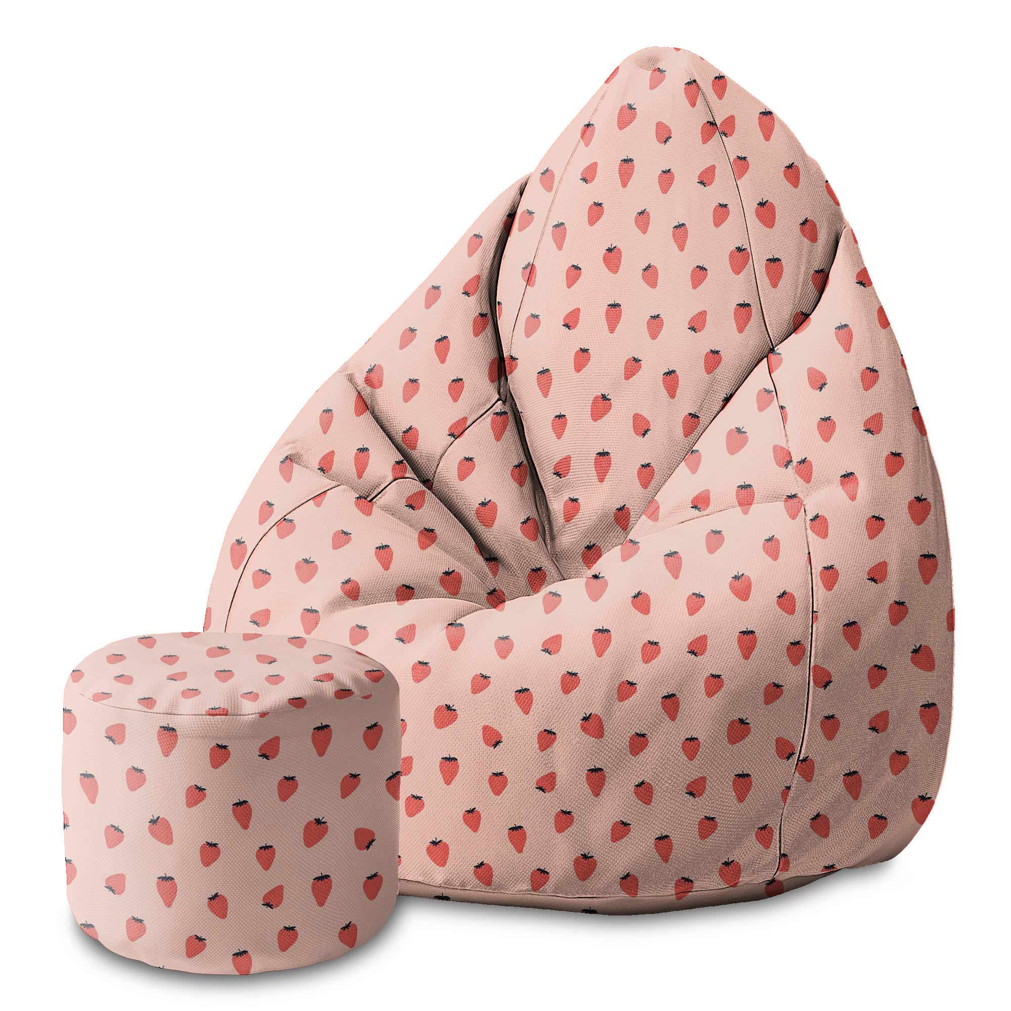 Puf okrągły podnóżek Strawberry-Velvet