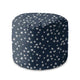 Round pouf footstool Navy Tiny Petal-Oxford