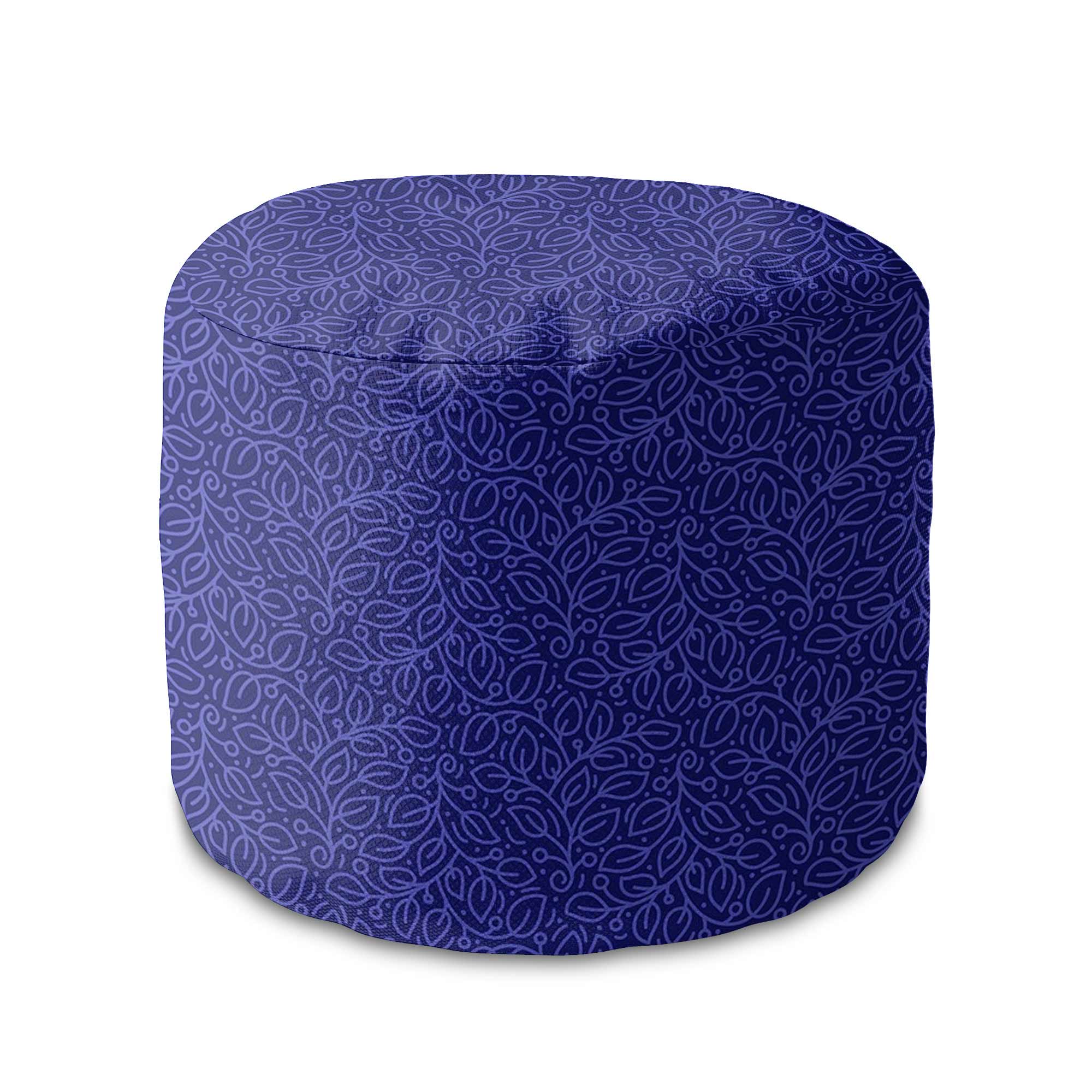 Round pouf footstool More Leaves-Velvet