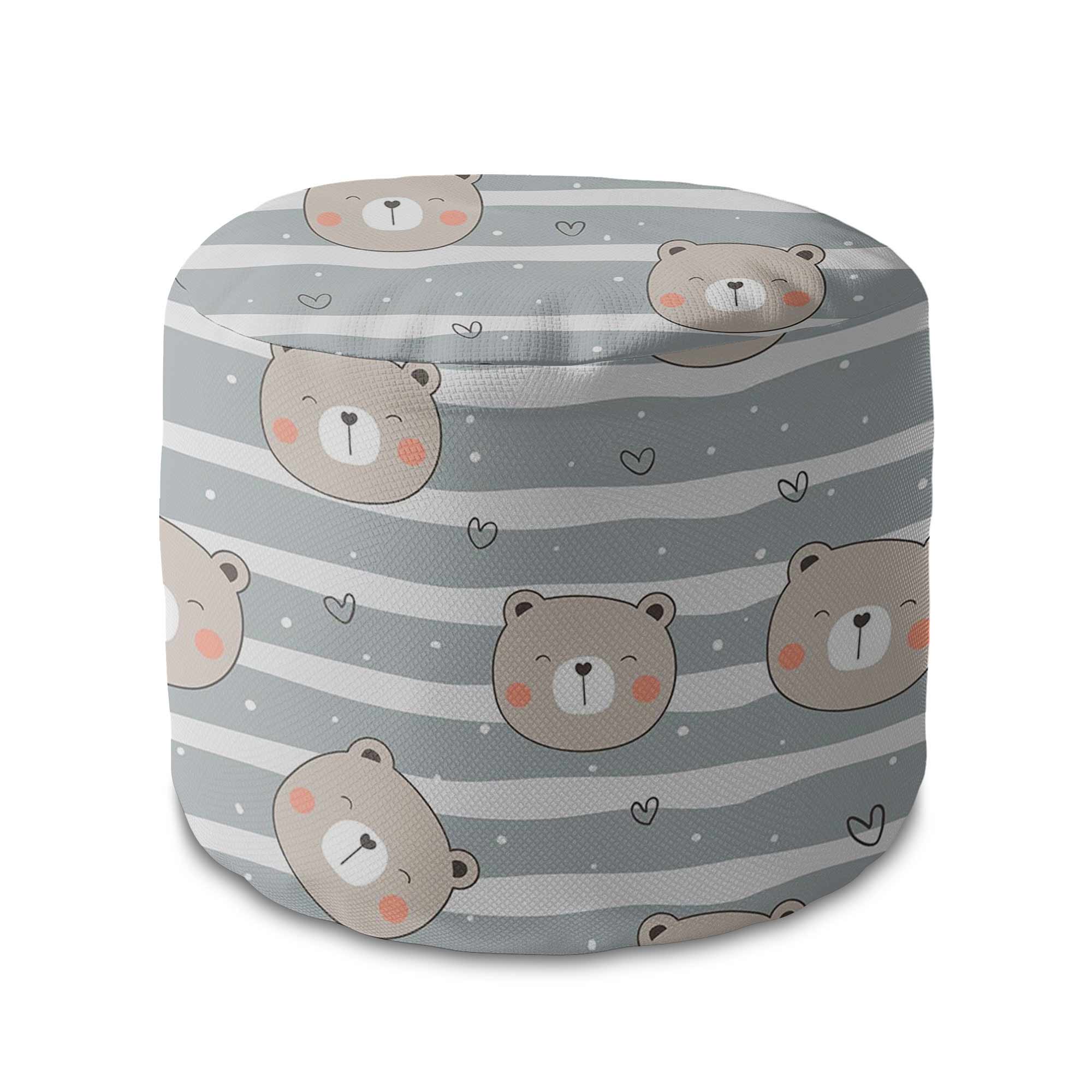 Round pouf footstool Happy Bear-Oxford