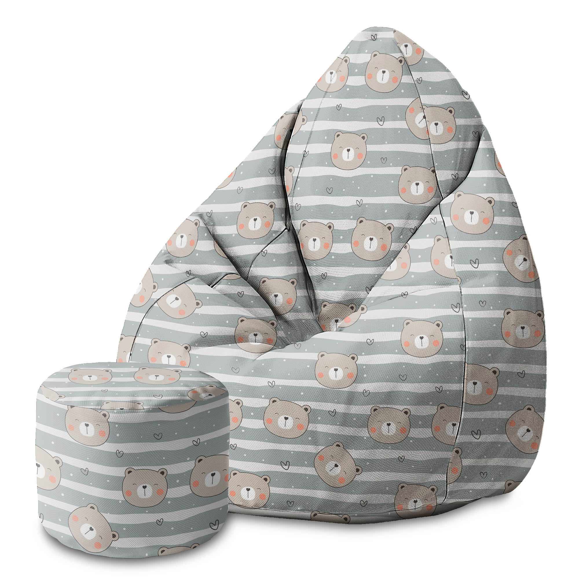 Round pouf footstool Happy Bear-Oxford