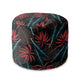 Runder Hocker Fußhocker Exotic Leaves on Dark