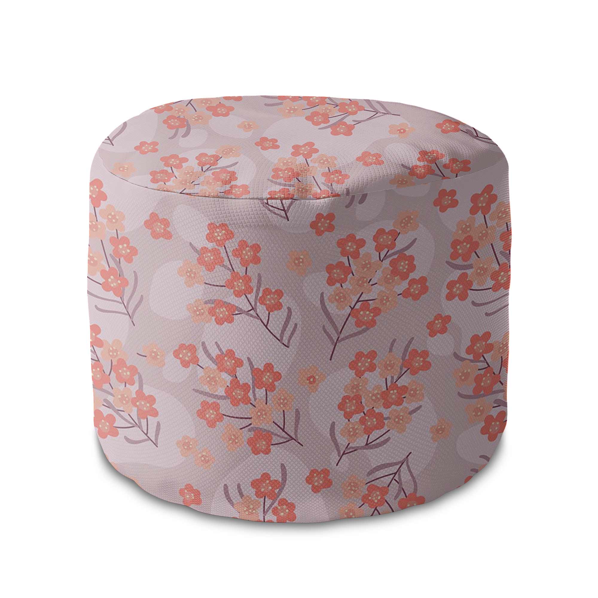 Round pouf footstool Summer Garden-Velvet