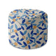 Round pouf footstool Energy Blues-Velvet
