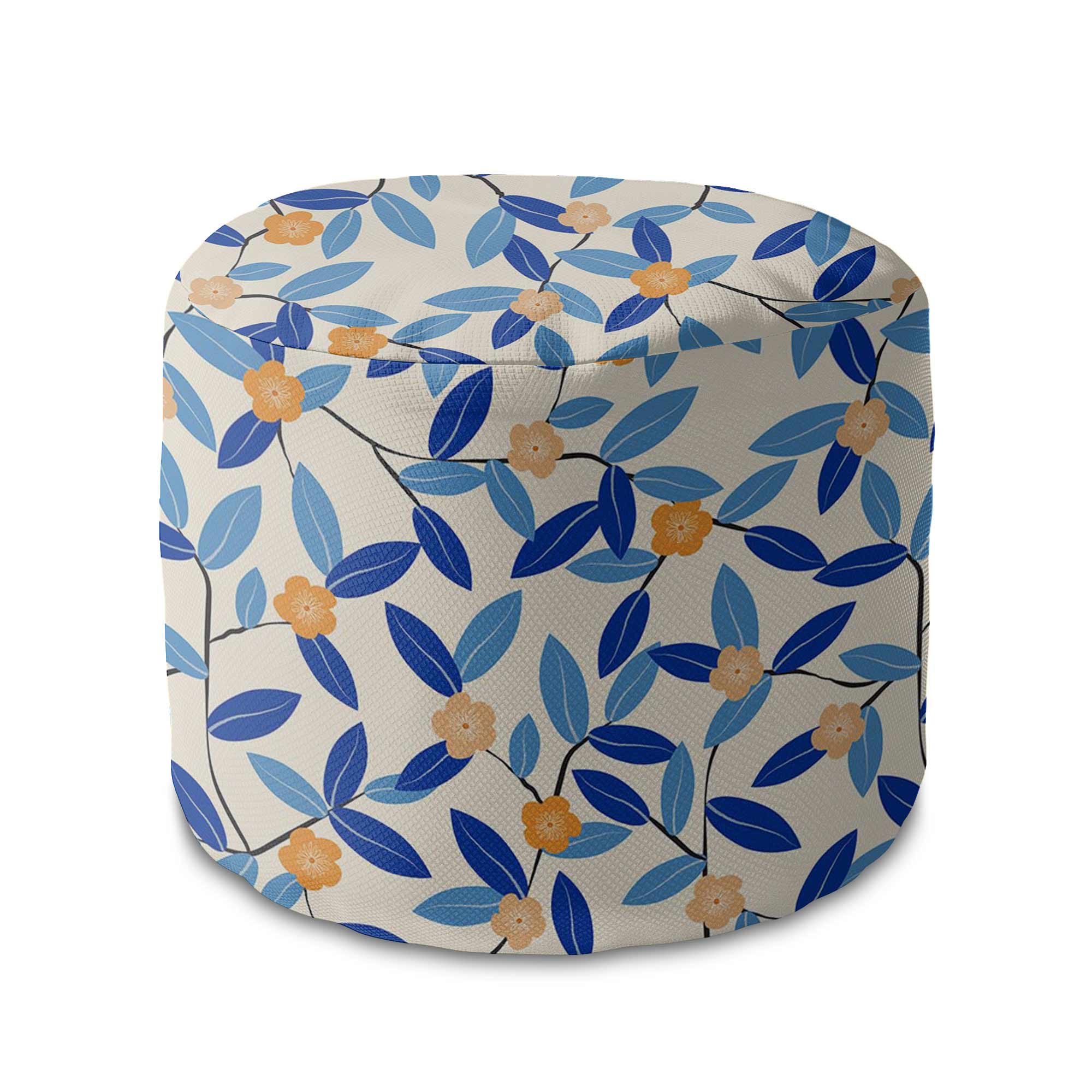 Round pouf footstool Energy Blues