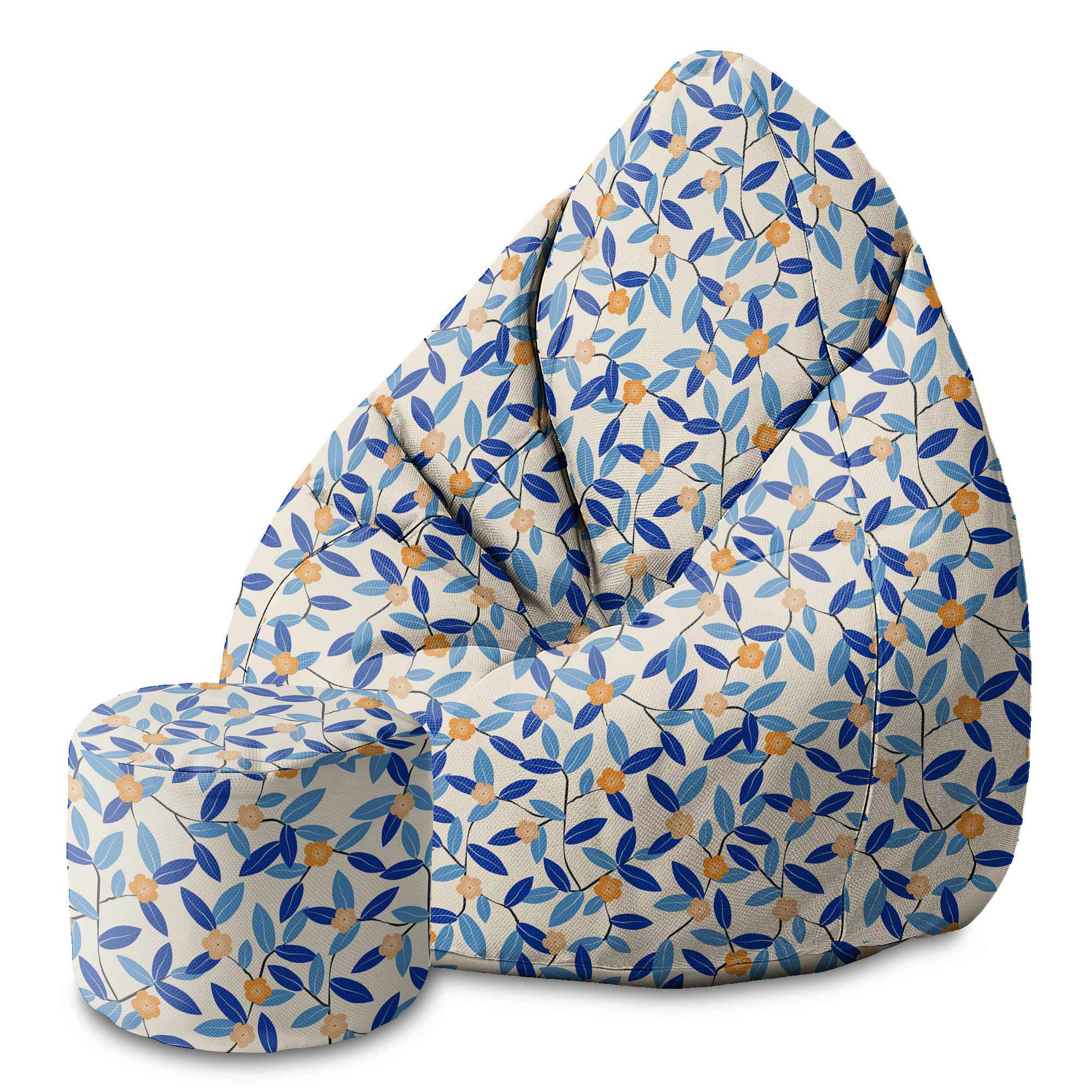 Round pouf footstool Energy Blues