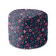 Round pouf footstool Pink Meadow-Oxford