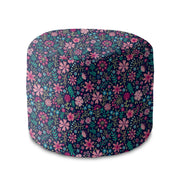 Round pouf footstool Pink Meadow