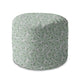 Round pouf footstool Tiny White Flowers Meadow-Velvet