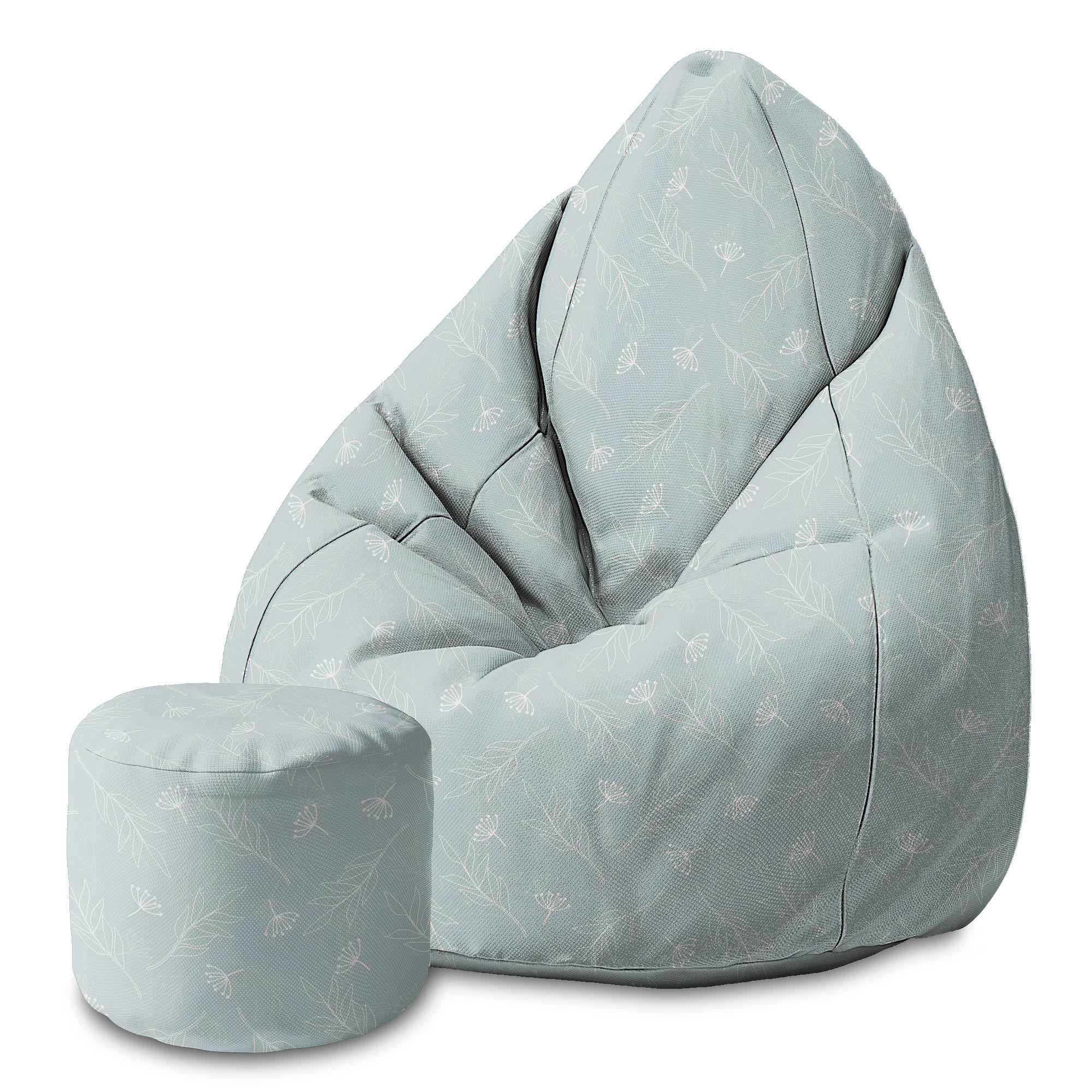 Round pouf footstool Blue Monday Morning-Oxford