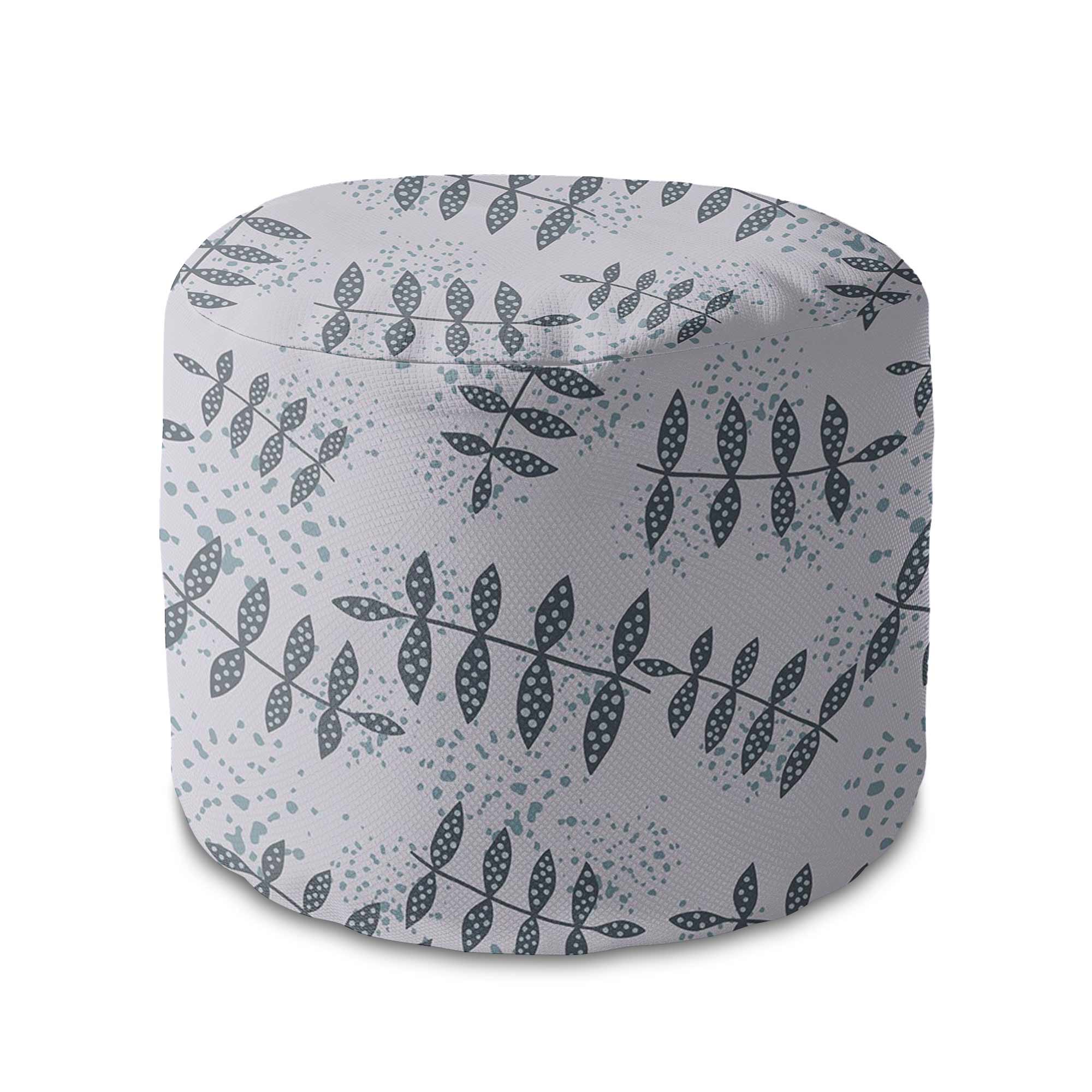 Round Pouf Footstool Splash Floral Pattern-Oxford