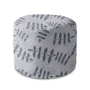 Round Pouf Footstool Splash Floral Pattern-Velvet