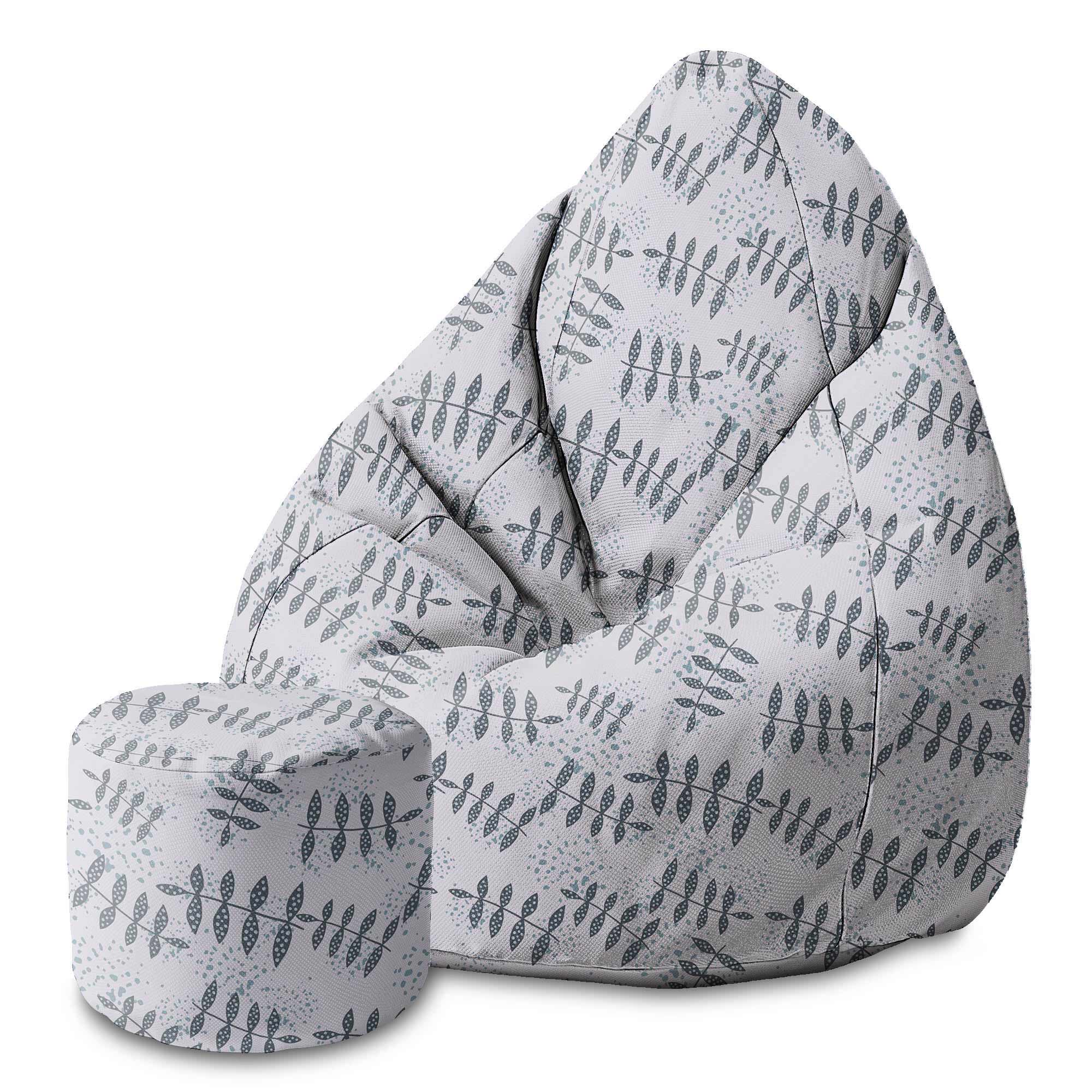 Round Pouf Footstool Splash Floral Pattern-Oxford