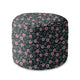 Round Pouf Footstool Romantic Flowers-Oxford