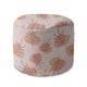 Round Pouf Footstool Botanical Flowers and Leaves-Velvet