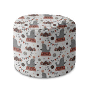 Round Pouf Footstool Seal in the Circus