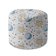Round Pouf Footstool Sleeping Moon-Oxford