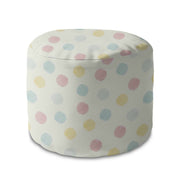 Round Pouf Footstool Pastel Spots