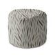 Round Pouf Footstool Green Leaves Pattern-Oxford