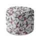 Round Pouf Footstool Under the Tree-Velvet