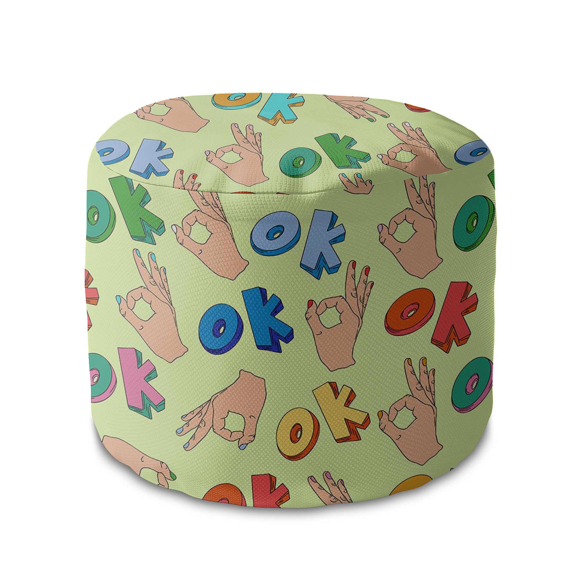 Round Pouf Footstool Everything is OK