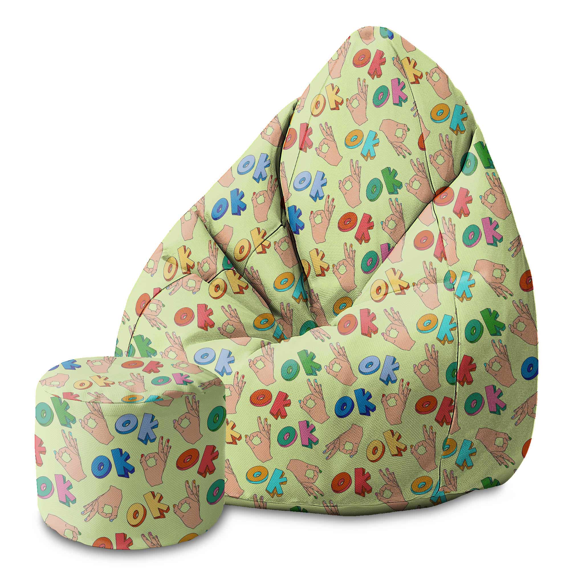 Round Pouf Footstool Everything is OK