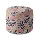 Round Pouf Footstool Pink and Navy Flowers-Oxford