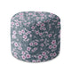 Round Pouf Footstool Small Pink Flowers-Oxford