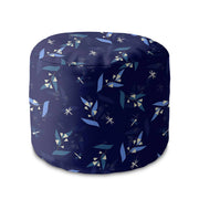 Round Pouf Footstool Moon Flowers-Oxford