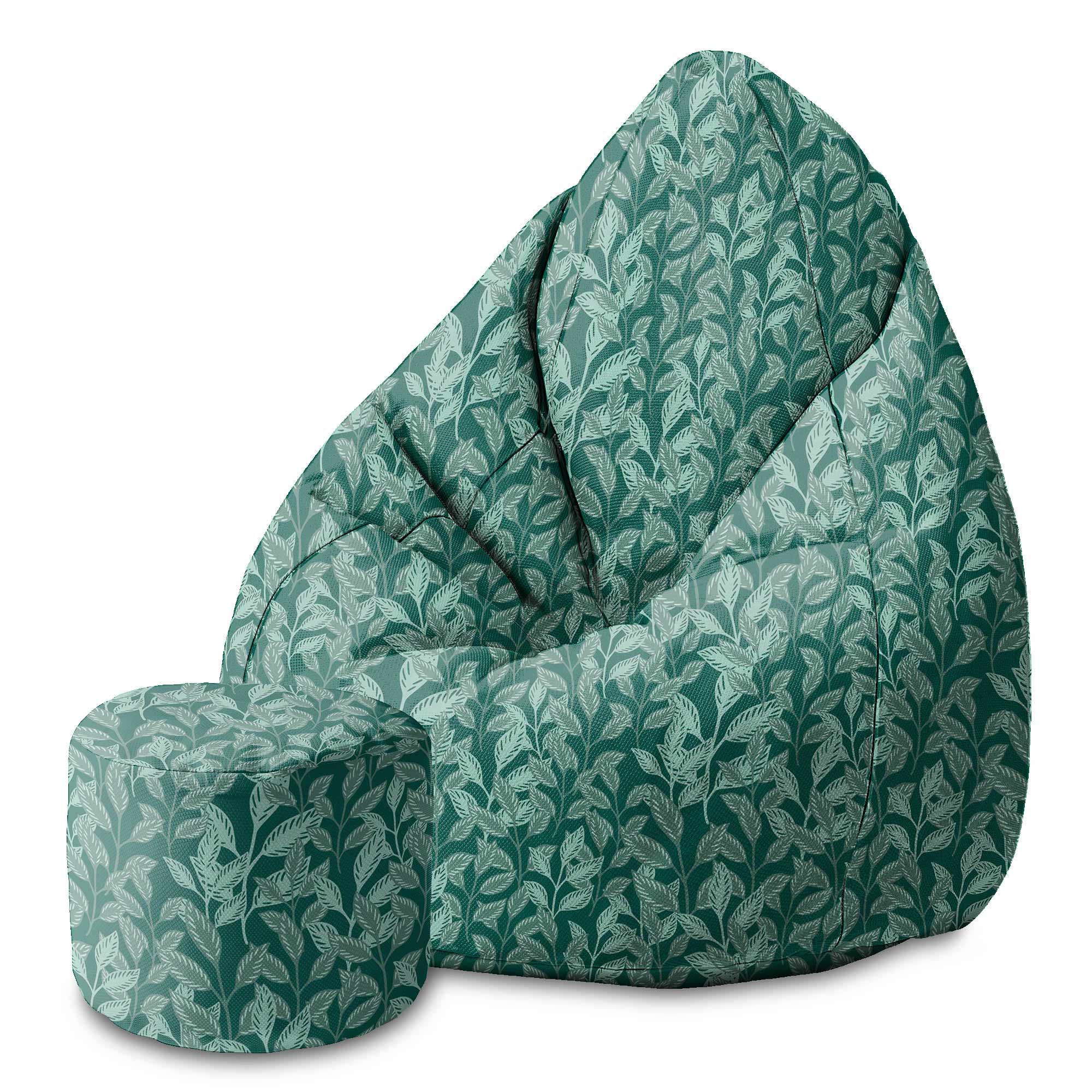 Round Pouf Footstool Garden Plants-Oxford