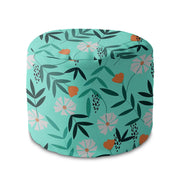 Round Pouf Footstool Flower Dream-Velvet
