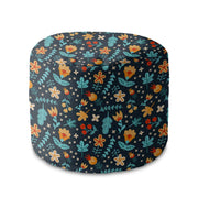 Round Pouf Footstool Scattered Flowers-Oxford