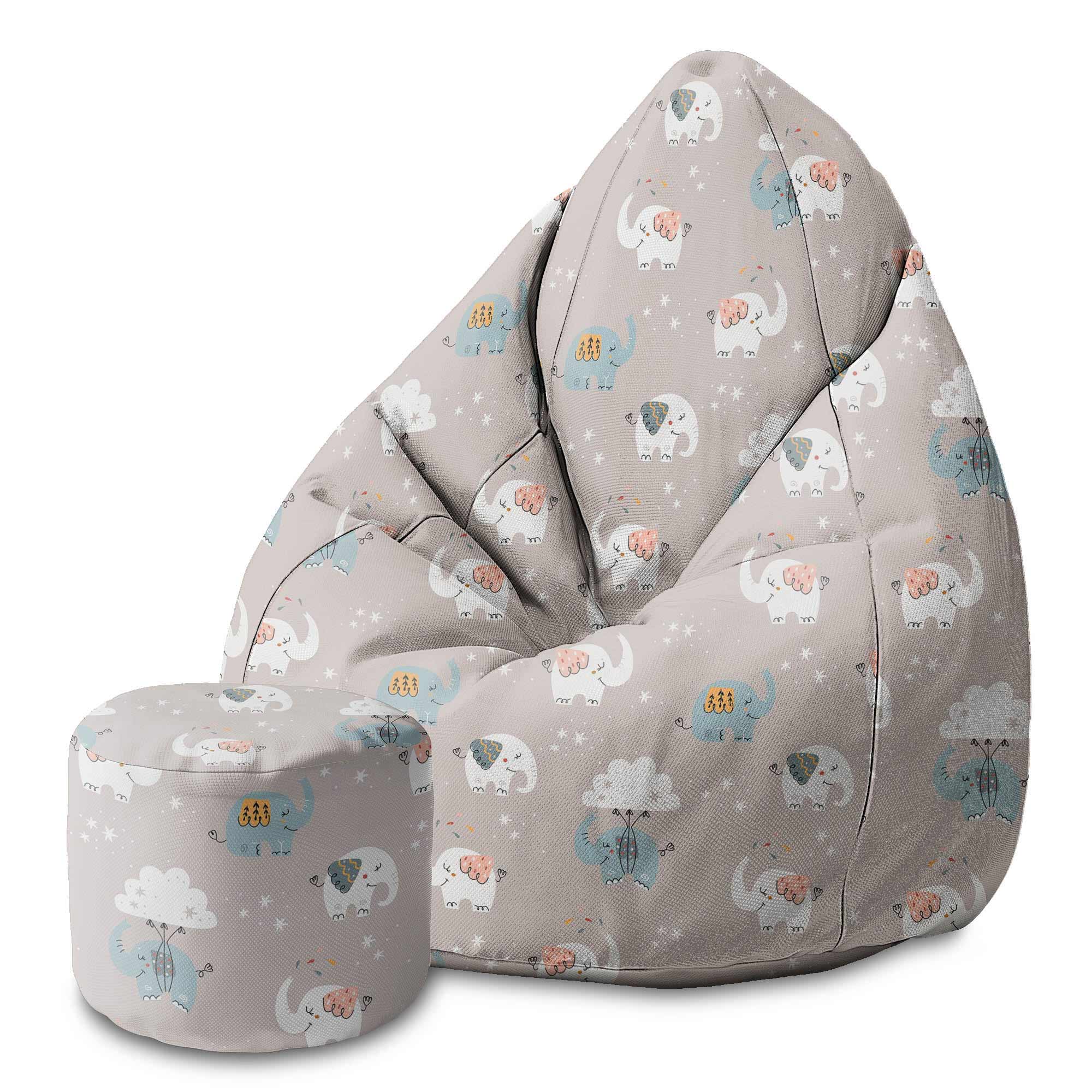 Round pouf footstool Fly Elephant-Oxford