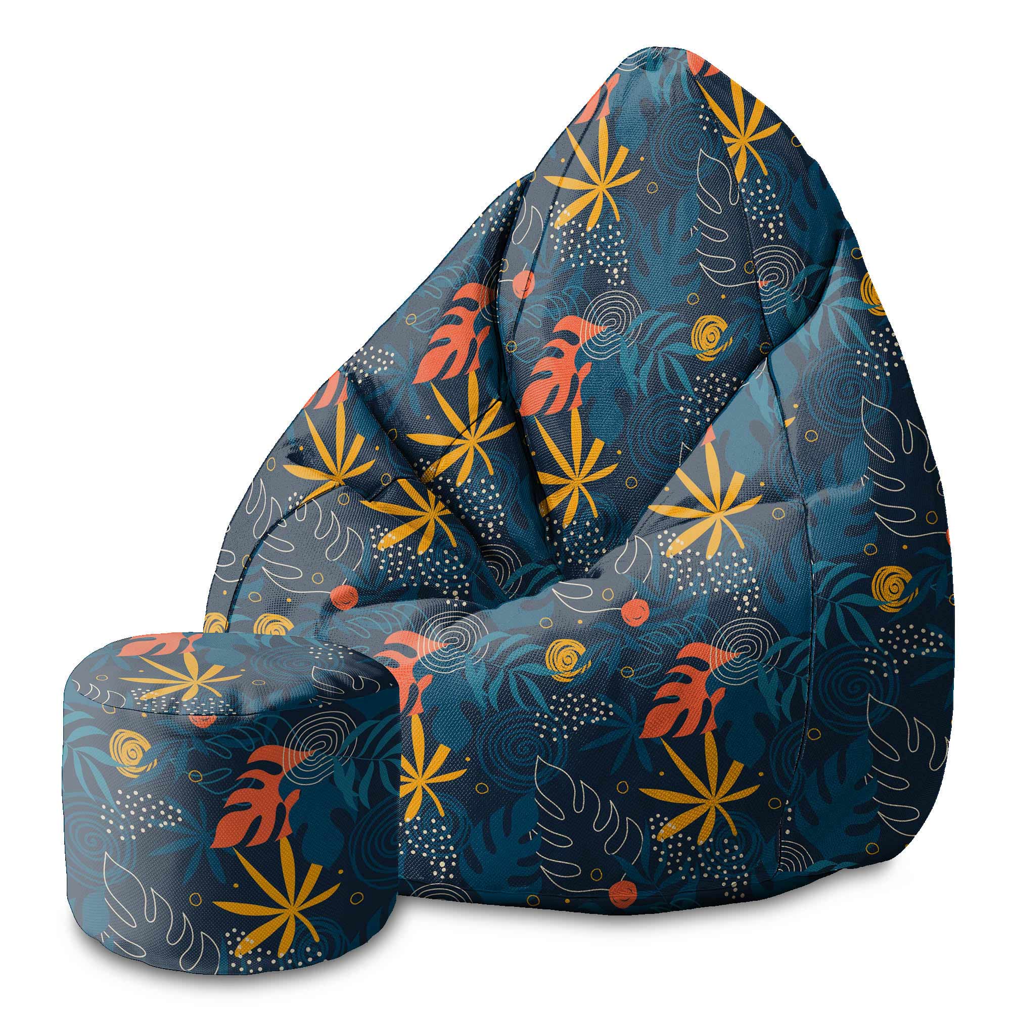 Round pouf footstool Doodle Exotic-Velvet