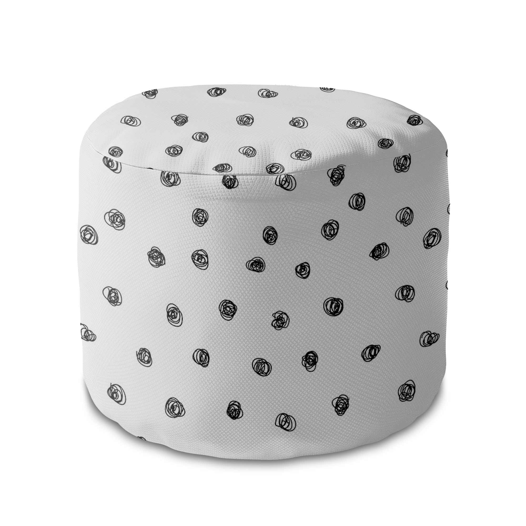 Round pouf footstool Drawn Circles-Oxford