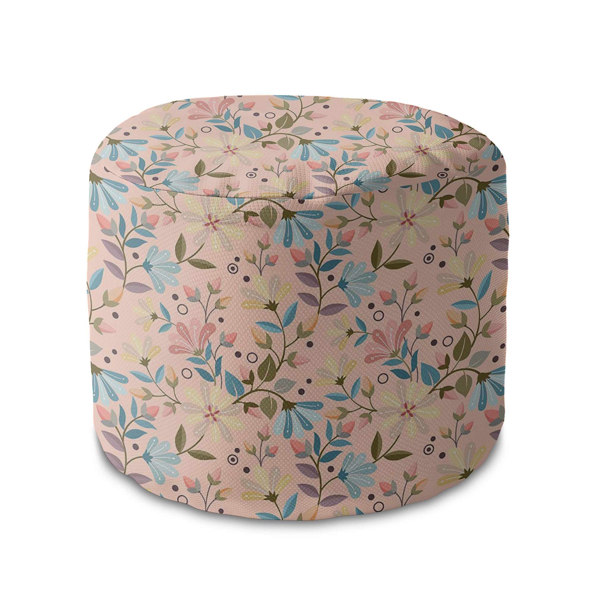 Round pouf footstool Morning Flowers-Oxford