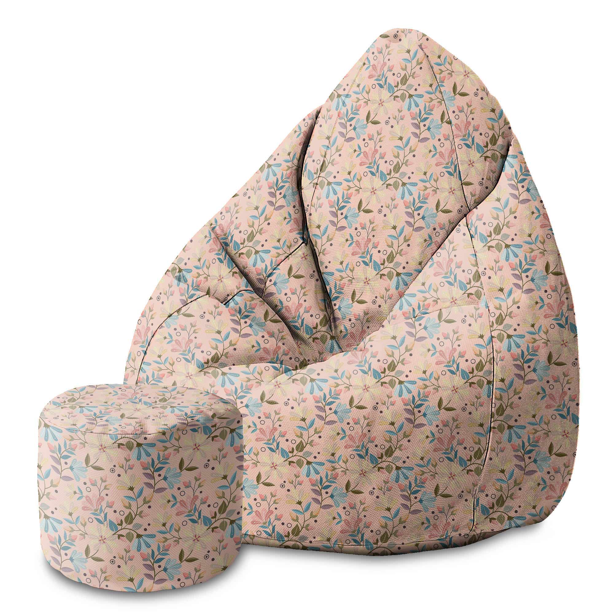Round pouf footstool Morning Flowers-Oxford