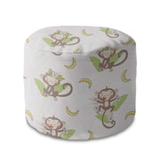 Round pouf footstool Funny Monkeys-Velvet