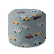 Round Pouf Footstool Colorful Cars-Oxford