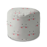 Round Pouf Footstool Cute Cat-Oxford