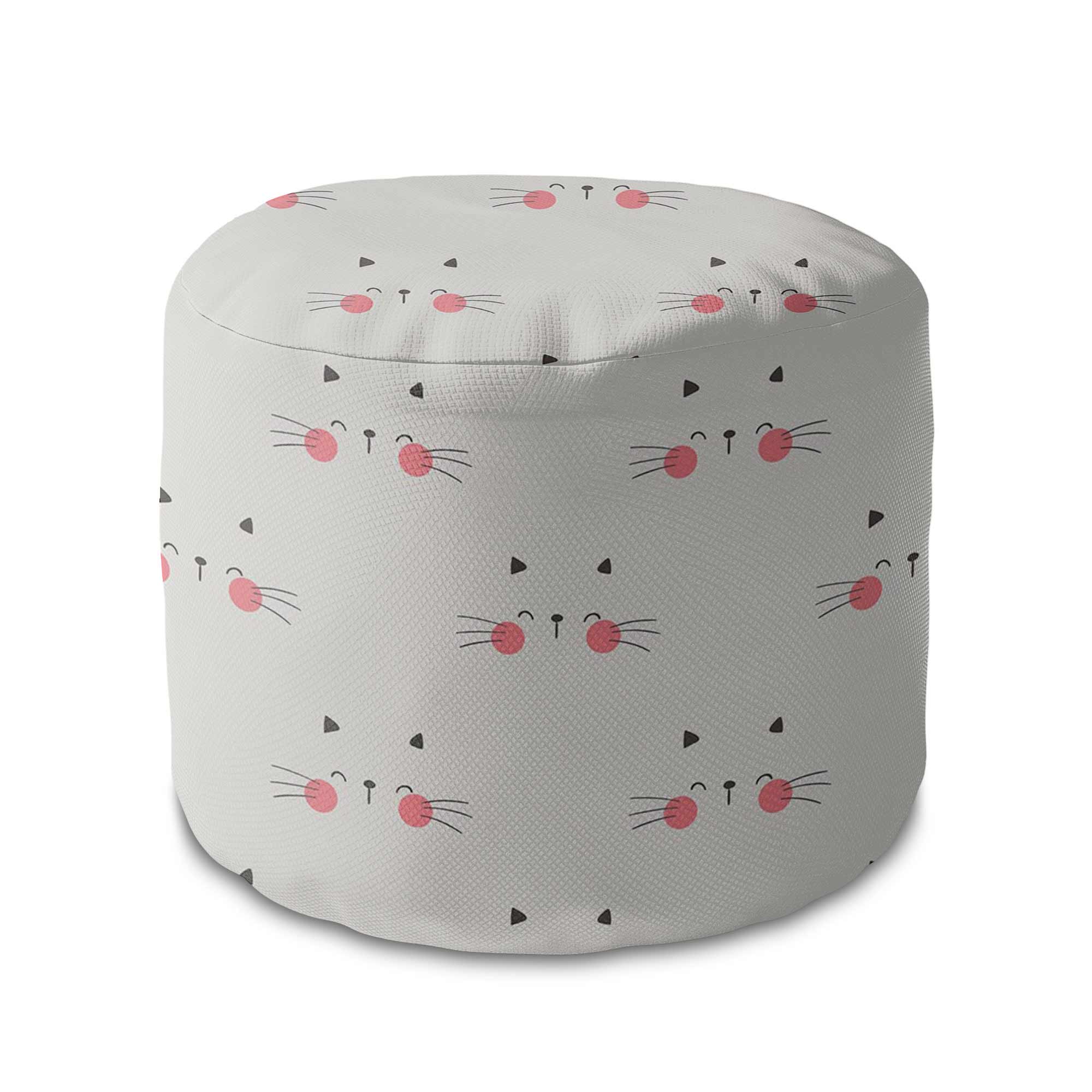Round Pouf Footstool Cute Cat-Oxford