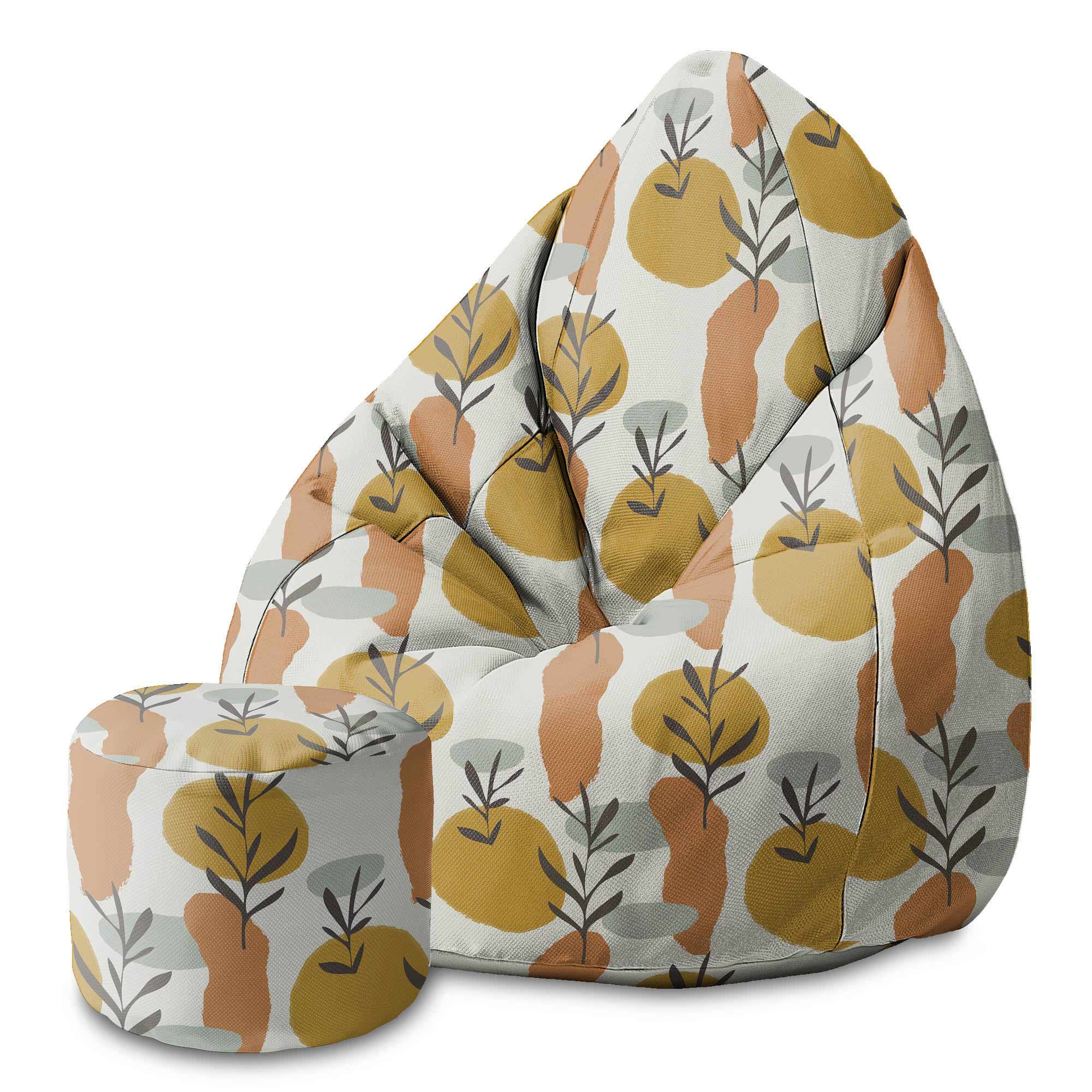 Round Pouf Footstool Warm September-Oxford