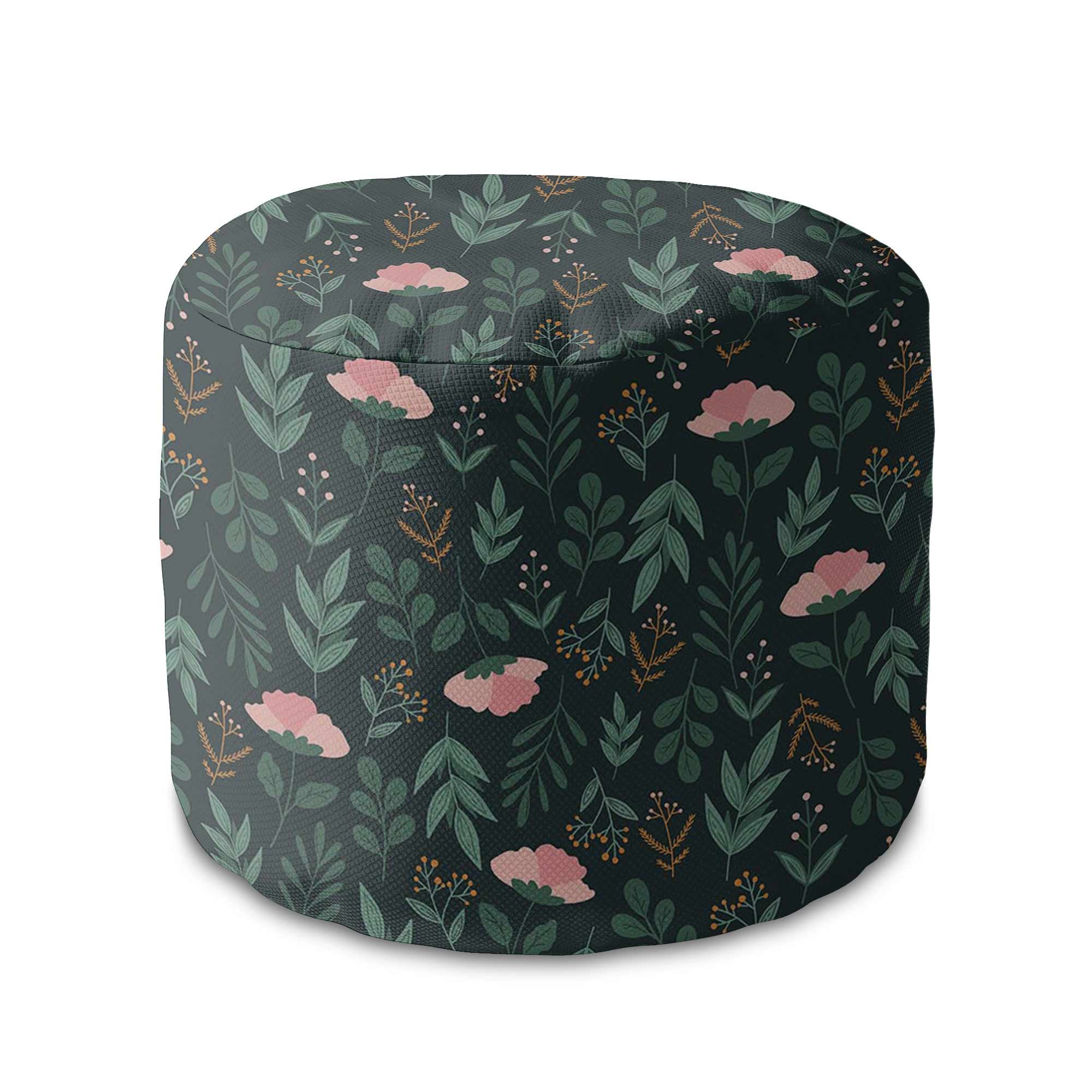 Okrúhly puf na nohy Garden Leaves-Velvet