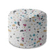 Round Pouf Footstool Colorful Terrazzo-Velvet