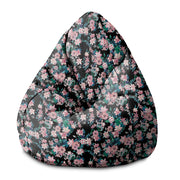 Pearshape Dark Botanic Pink Pouf