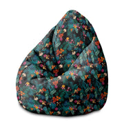 Pearshape Dark Botanic Red Pouf-M-Oxford