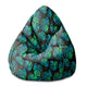 Pearshape Pouf Sea Green Monstera-S-Oxford