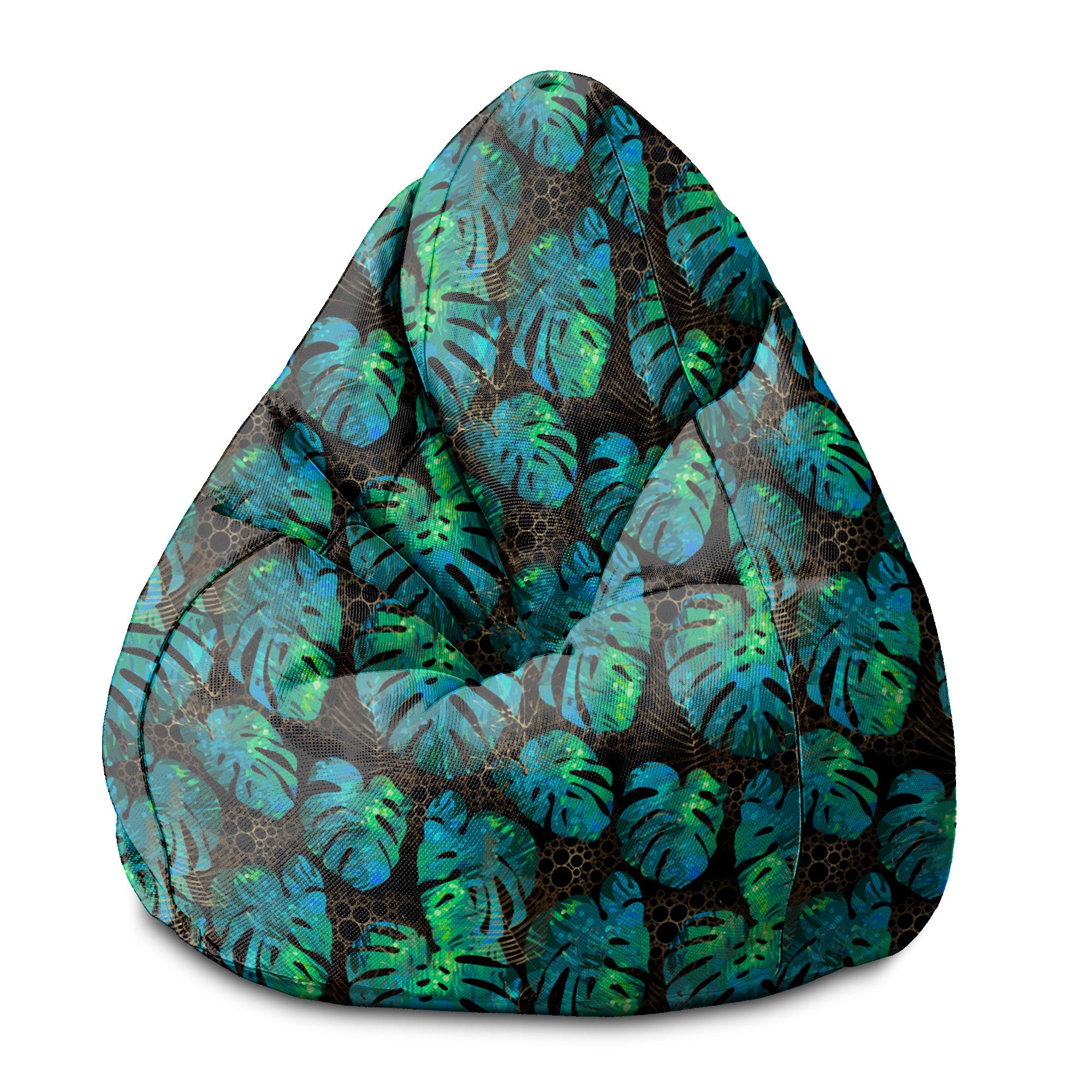 Pearshape Pouf Sea Green Monstera-S-Velvet